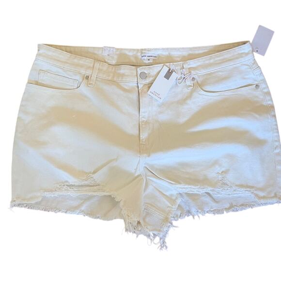 NWT Good American 90’s Denim Frayed Hem Shorts - Picture 5 of 7